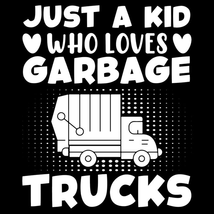 Just A Kid Who Loves Garbage Trucks Graphic Flatbill Hat