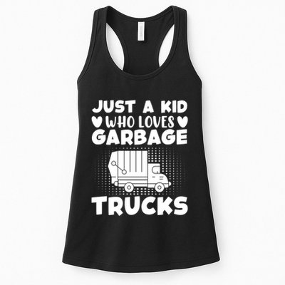 Just A Kid Who Loves Garbage Trucks Graphic Womens Tank Top