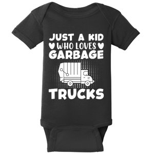 Just A Kid Who Loves Garbage Trucks Graphic Baby Bodysuit