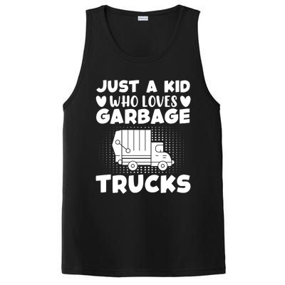 Just A Kid Who Loves Garbage Trucks Graphic PosiCharge Competitor Tank