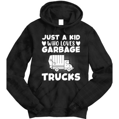 Just A Kid Who Loves Garbage Trucks Graphic Tie Dye Hoodie