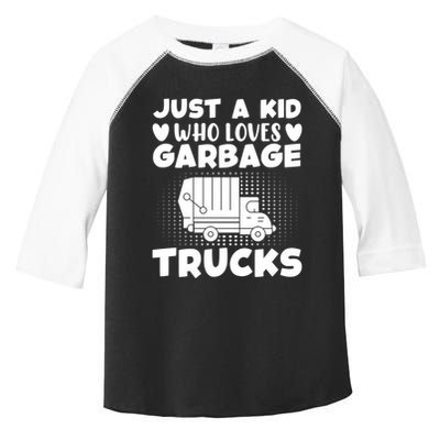 Just A Kid Who Loves Garbage Trucks Graphic Toddler Fine Jersey T-Shirt