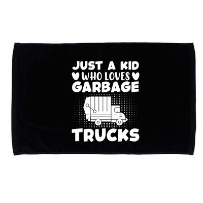 Just A Kid Who Loves Garbage Trucks Graphic Microfiber Hand Towel