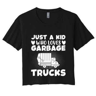 Just A Kid Who Loves Garbage Trucks Graphic Crop Top