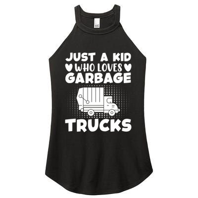 Just A Kid Who Loves Garbage Trucks Graphic Women's Perfect Tri Rocker Tank