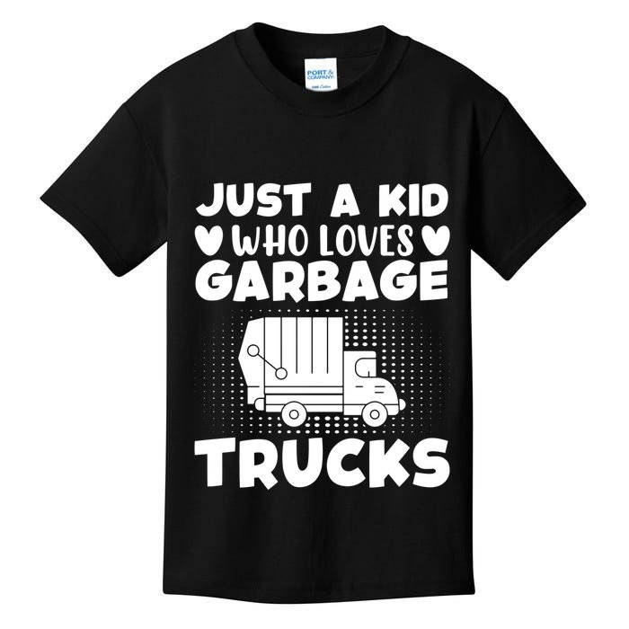 Just A Kid Who Loves Garbage Trucks Graphic Kids T-Shirt