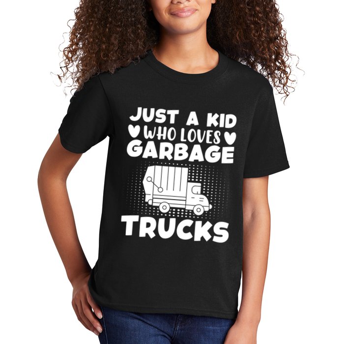 Just A Kid Who Loves Garbage Trucks Graphic Kids T-Shirt