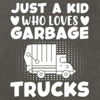 Just A Kid Who Loves Garbage Trucks Graphic Cotton Canvas Backpack