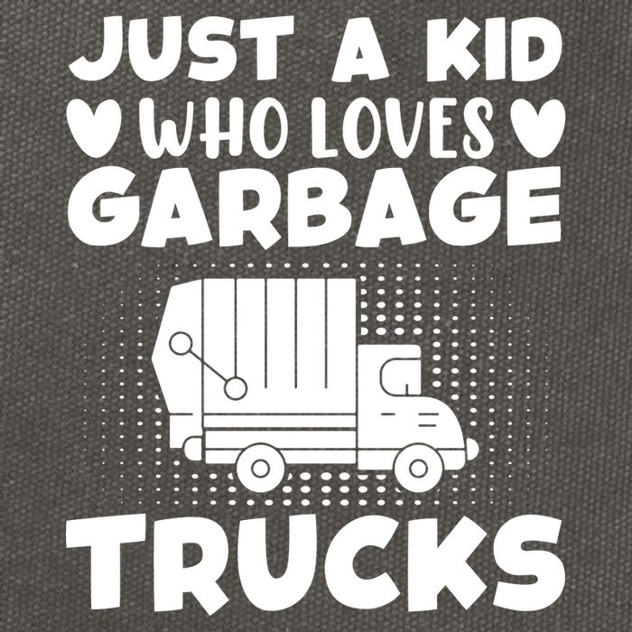 Just A Kid Who Loves Garbage Trucks Graphic Cotton Canvas Backpack