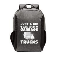 Just A Kid Who Loves Garbage Trucks Graphic Vector Backpack
