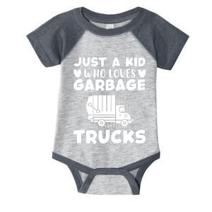 Just A Kid Who Loves Garbage Trucks Graphic Infant Baby Jersey Bodysuit