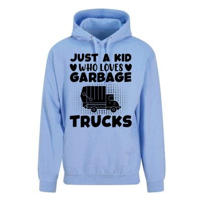 Just A Kid Who Loves Garbage Trucks Graphic Unisex Surf Hoodie