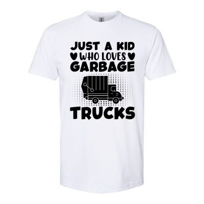 Just A Kid Who Loves Garbage Trucks Graphic Softstyle CVC T-Shirt