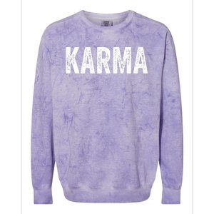 Just A KARMA In Distressed Text Effect Colorblast Crewneck Sweatshirt