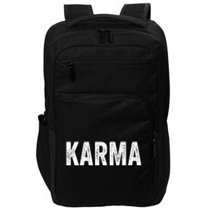 Just A KARMA In Distressed Text Effect Impact Tech Backpack