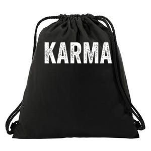 Just A KARMA In Distressed Text Effect Drawstring Bag