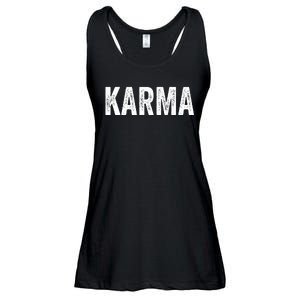 Just A KARMA In Distressed Text Effect Ladies Essential Flowy Tank