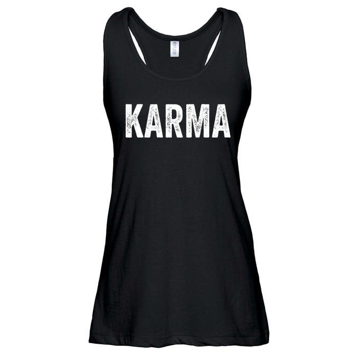 Just A KARMA In Distressed Text Effect Ladies Essential Flowy Tank