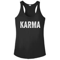 Just A KARMA In Distressed Text Effect Ladies PosiCharge Competitor Racerback Tank