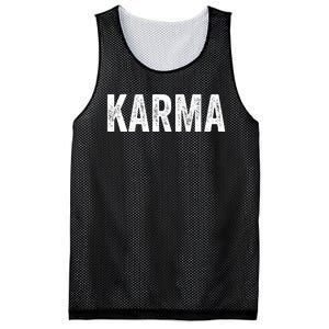 Just A KARMA In Distressed Text Effect Mesh Reversible Basketball Jersey Tank