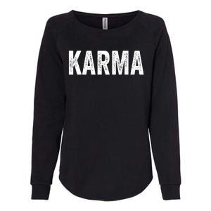 Just A KARMA In Distressed Text Effect Womens California Wash Sweatshirt