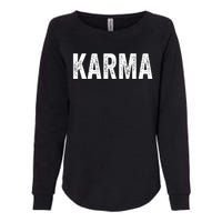 Just A KARMA In Distressed Text Effect Womens California Wash Sweatshirt