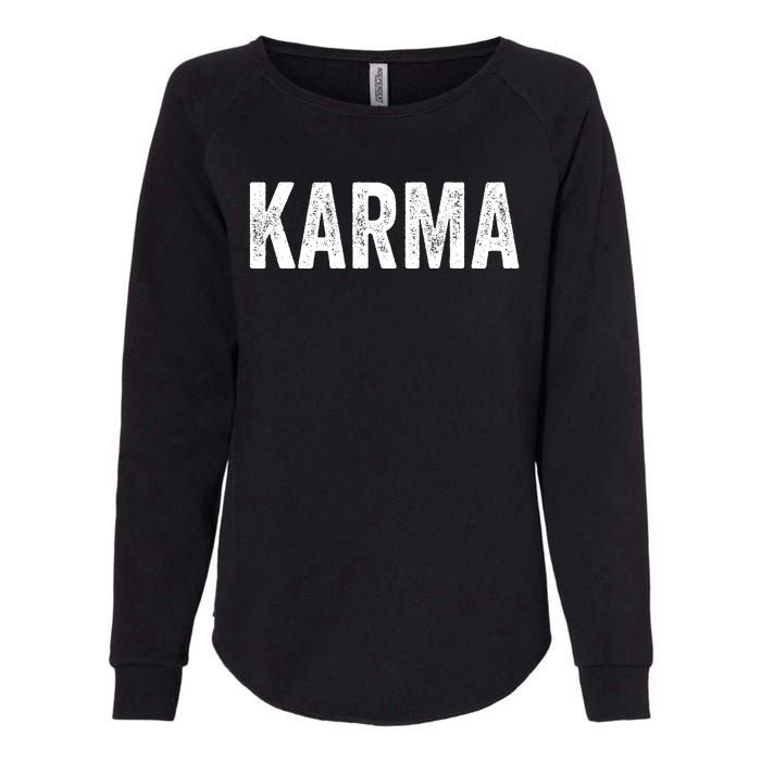 Just A KARMA In Distressed Text Effect Womens California Wash Sweatshirt