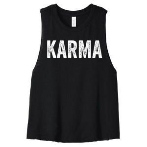 Just A KARMA In Distressed Text Effect Women's Racerback Cropped Tank