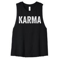 Just A KARMA In Distressed Text Effect Women's Racerback Cropped Tank