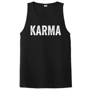 Just A KARMA In Distressed Text Effect PosiCharge Competitor Tank