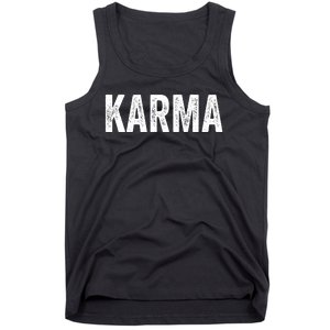 Just A KARMA In Distressed Text Effect Tank Top