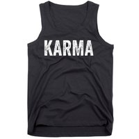 Just A KARMA In Distressed Text Effect Tank Top