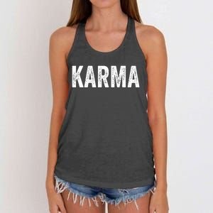 Just A KARMA In Distressed Text Effect Women's Knotted Racerback Tank