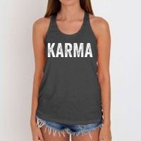 Just A KARMA In Distressed Text Effect Women's Knotted Racerback Tank