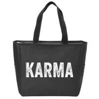 Just A KARMA In Distressed Text Effect Zip Tote Bag