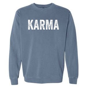 Just A KARMA In Distressed Text Effect Garment-Dyed Sweatshirt