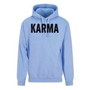 Just A KARMA In Distressed Text Effect Unisex Surf Hoodie