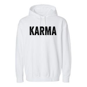 Just A KARMA In Distressed Text Effect Garment-Dyed Fleece Hoodie