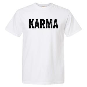 Just A KARMA In Distressed Text Effect Garment-Dyed Heavyweight T-Shirt