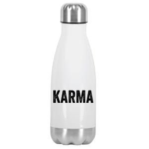 Just A KARMA In Distressed Text Effect Stainless Steel Insulated Water Bottle