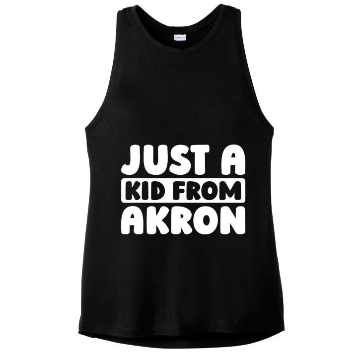 Just A K.I.D From Akron American Resident Usa Us City Ladies PosiCharge Tri-Blend Wicking Tank