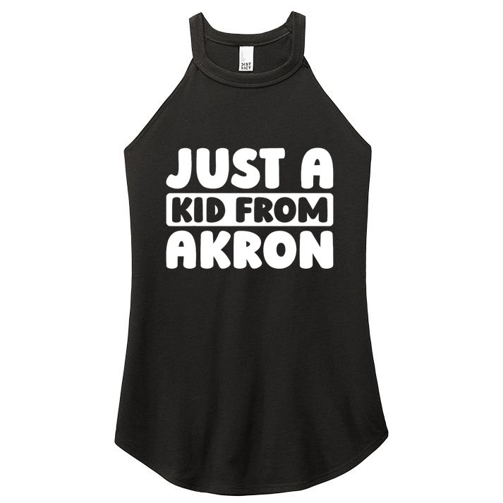 Just A K.I.D From Akron American Resident Usa Us City Women's Perfect Tri Rocker Tank