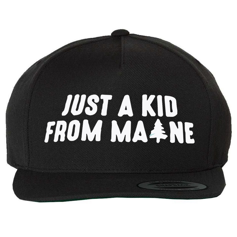 Just A Kids From Maine Wool Snapback Cap