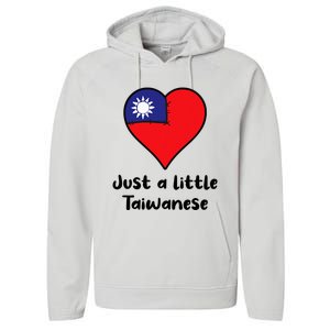 Just A Little Taiwanese Taiwan Flag Heart Performance Fleece Hoodie