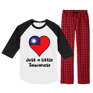 Just A Little Taiwanese Taiwan Flag Heart Raglan Sleeve Pajama Set