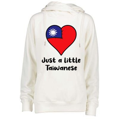 Just A Little Taiwanese Taiwan Flag Heart Womens Funnel Neck Pullover Hood