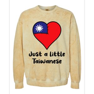 Just A Little Taiwanese Taiwan Flag Heart Colorblast Crewneck Sweatshirt