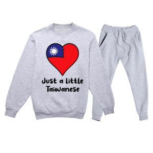 Just A Little Taiwanese Taiwan Flag Heart Premium Crewneck Sweatsuit Set