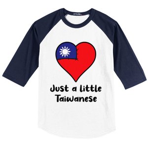 Just A Little Taiwanese Taiwan Flag Heart Baseball Sleeve Shirt