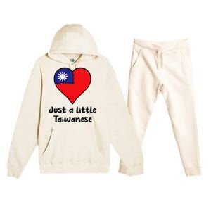 Just A Little Taiwanese Taiwan Flag Heart Premium Hooded Sweatsuit Set